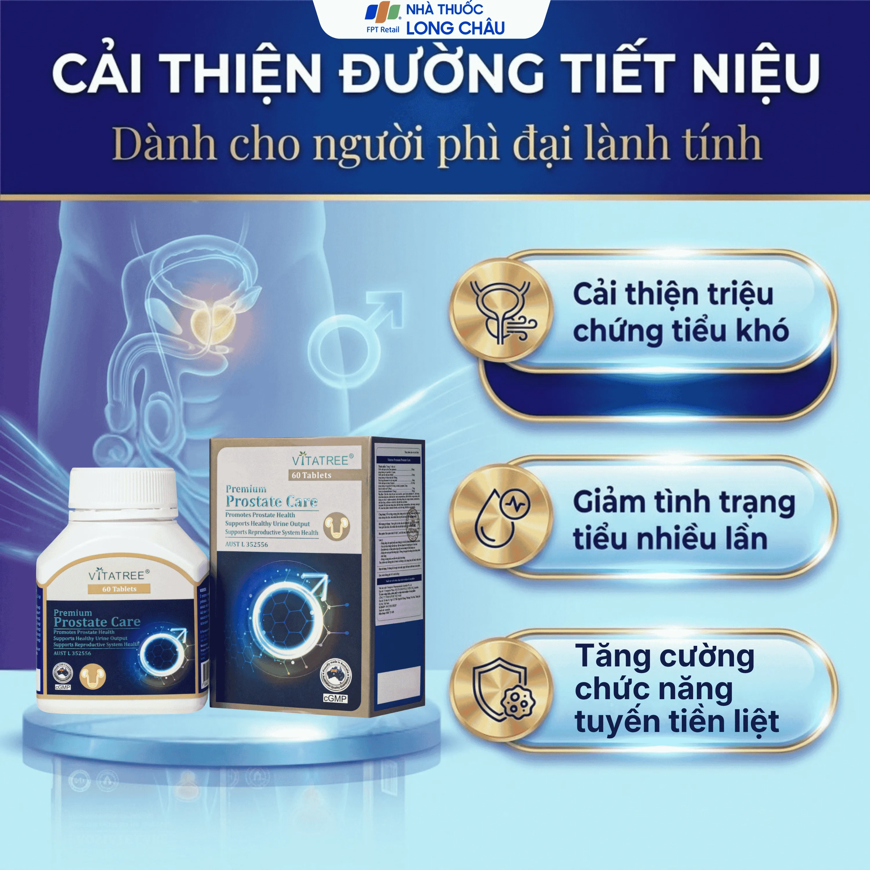 VIÊN UỐNG HỖ TRỢ TĂNG CƯỜNG CHỨC NĂNG TUYẾN TIỀN LIỆT VITATREE PREMIUM PROSTATE CARE 60V 4