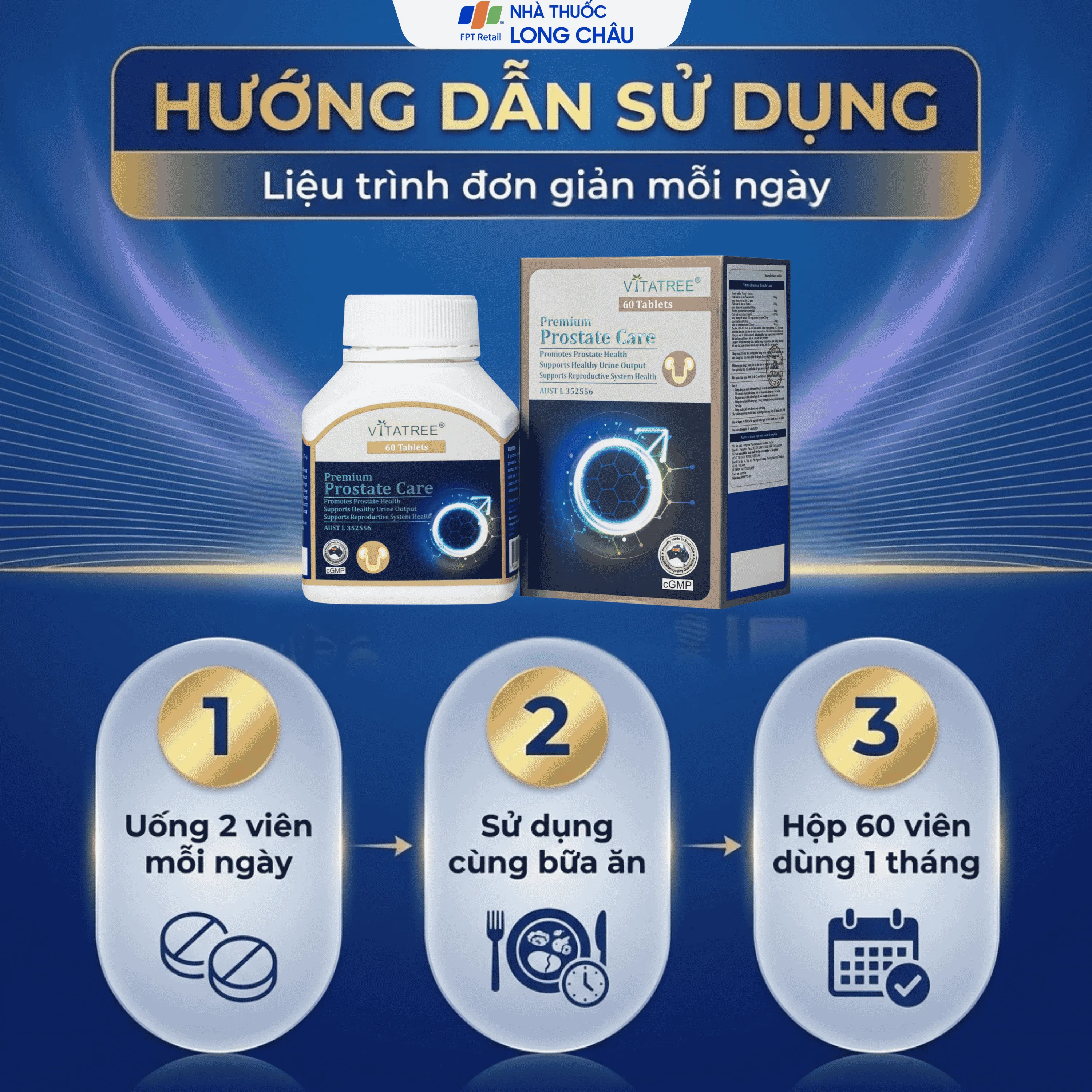 VIÊN UỐNG HỖ TRỢ TĂNG CƯỜNG CHỨC NĂNG TUYẾN TIỀN LIỆT VITATREE PREMIUM PROSTATE CARE 60V 5