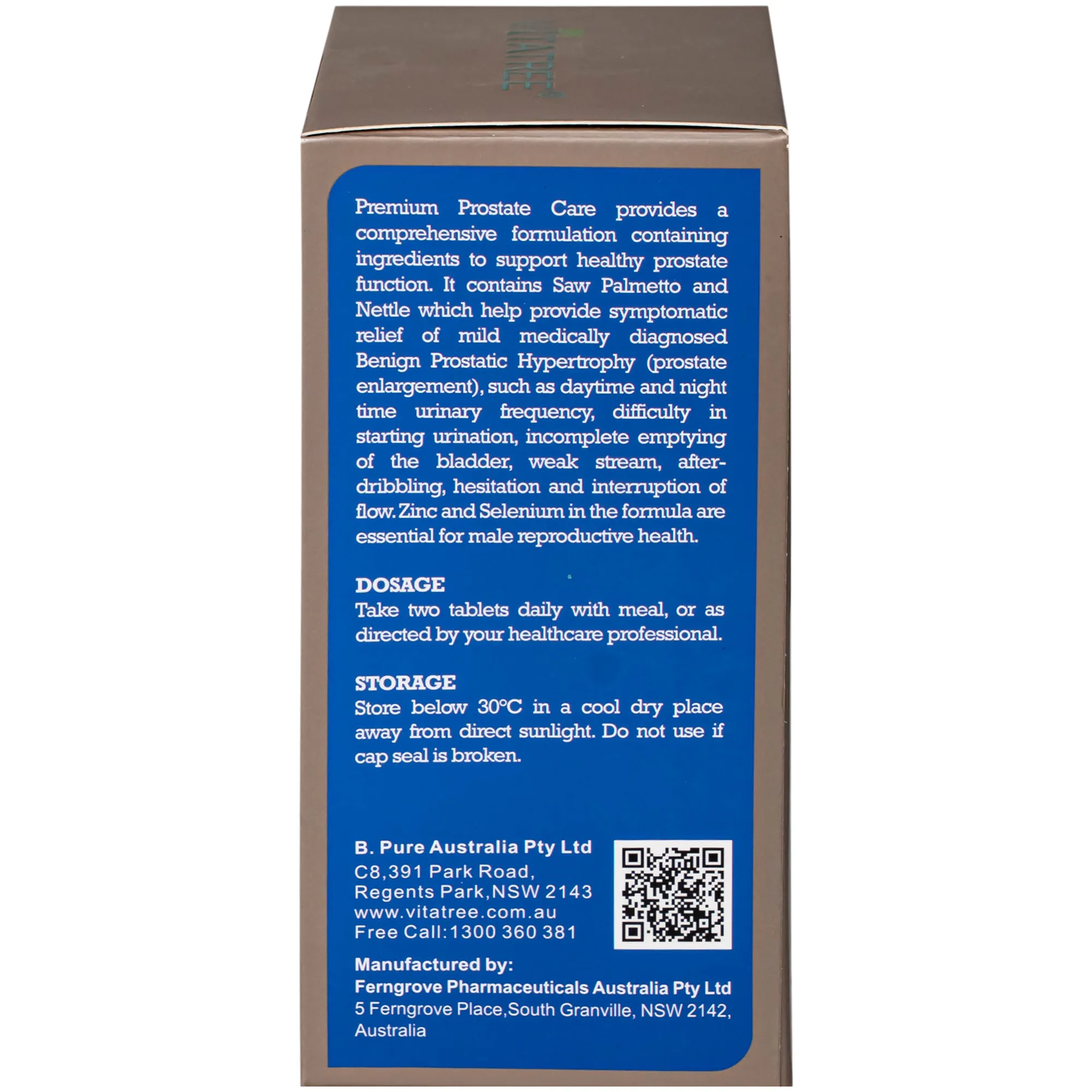 VIÊN UỐNG HỖ TRỢ TĂNG CƯỜNG CHỨC NĂNG TUYẾN TIỀN LIỆT VITATREE PREMIUM PROSTATE CARE 60V 7