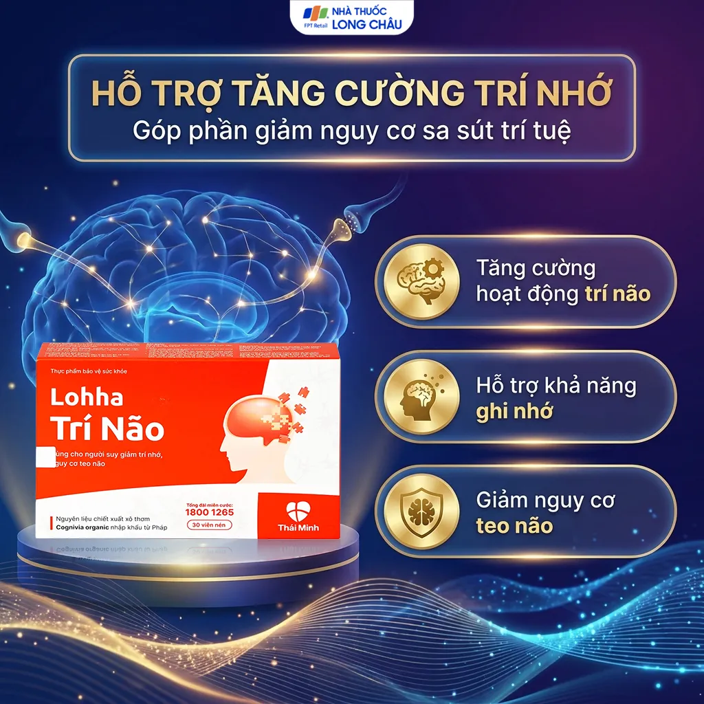 VIÊN UỐNG HỖ TRỢ TĂNG CƯỜNG HOẠT ĐỘNG CỦA TRÍ NÃO LOHHA TRÍ NÃO THÁI MINH 3X10 4