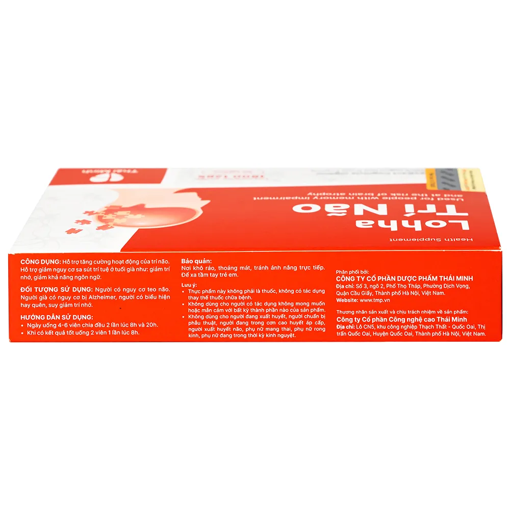 VIÊN UỐNG HỖ TRỢ TĂNG CƯỜNG HOẠT ĐỘNG CỦA TRÍ NÃO LOHHA TRÍ NÃO THÁI MINH 3X10 10