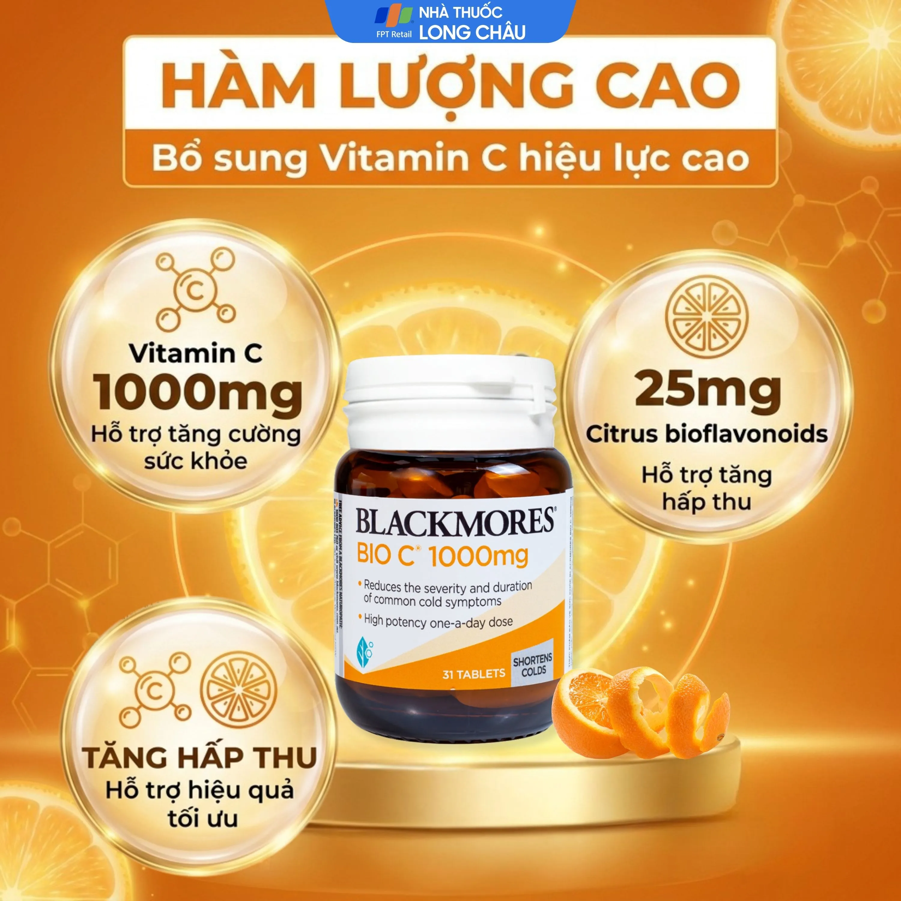 VIÊN UỐNG HỖ TRỢ TĂNG CƯỜNG SỨC KHỎE BLACKMORES BIO C 1000MG 31V 2
