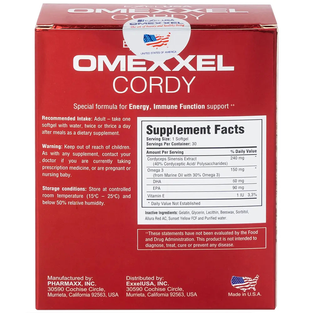 VIÊN UỐNG HỖ TRỢ TĂNG CƯỜNG SỨC ĐỀ KHÁNG OMEXXEL CORDY 3X10 8