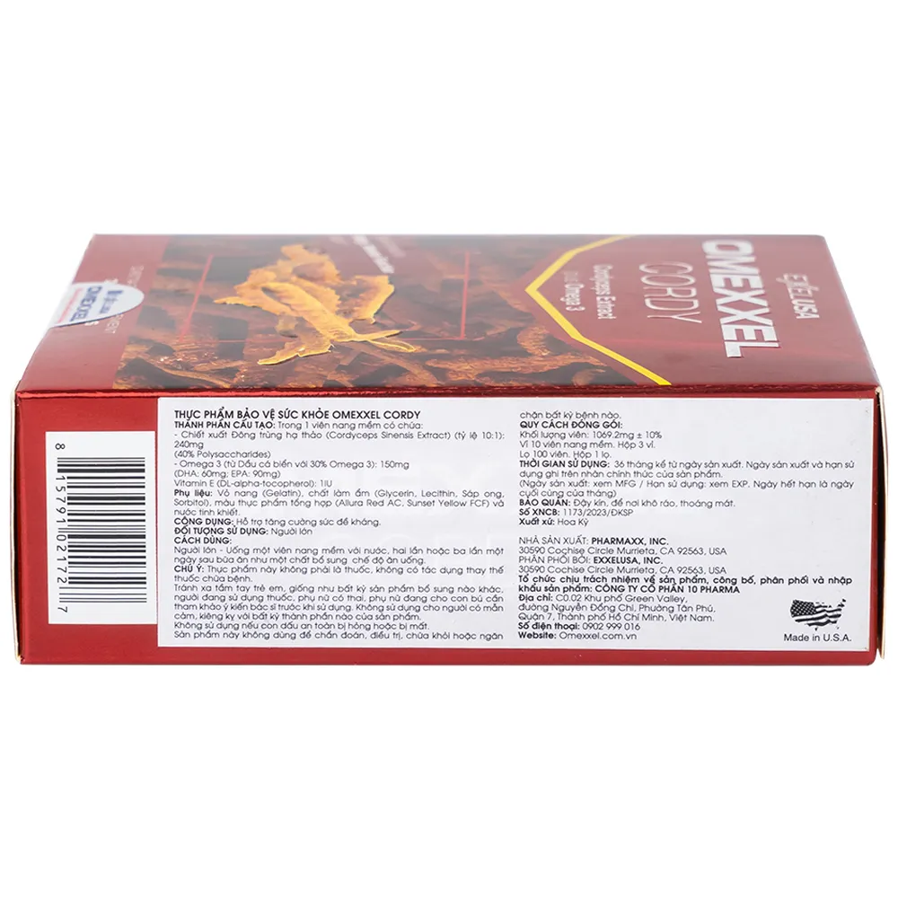 VIÊN UỐNG HỖ TRỢ TĂNG CƯỜNG SỨC ĐỀ KHÁNG OMEXXEL CORDY 3X10 10