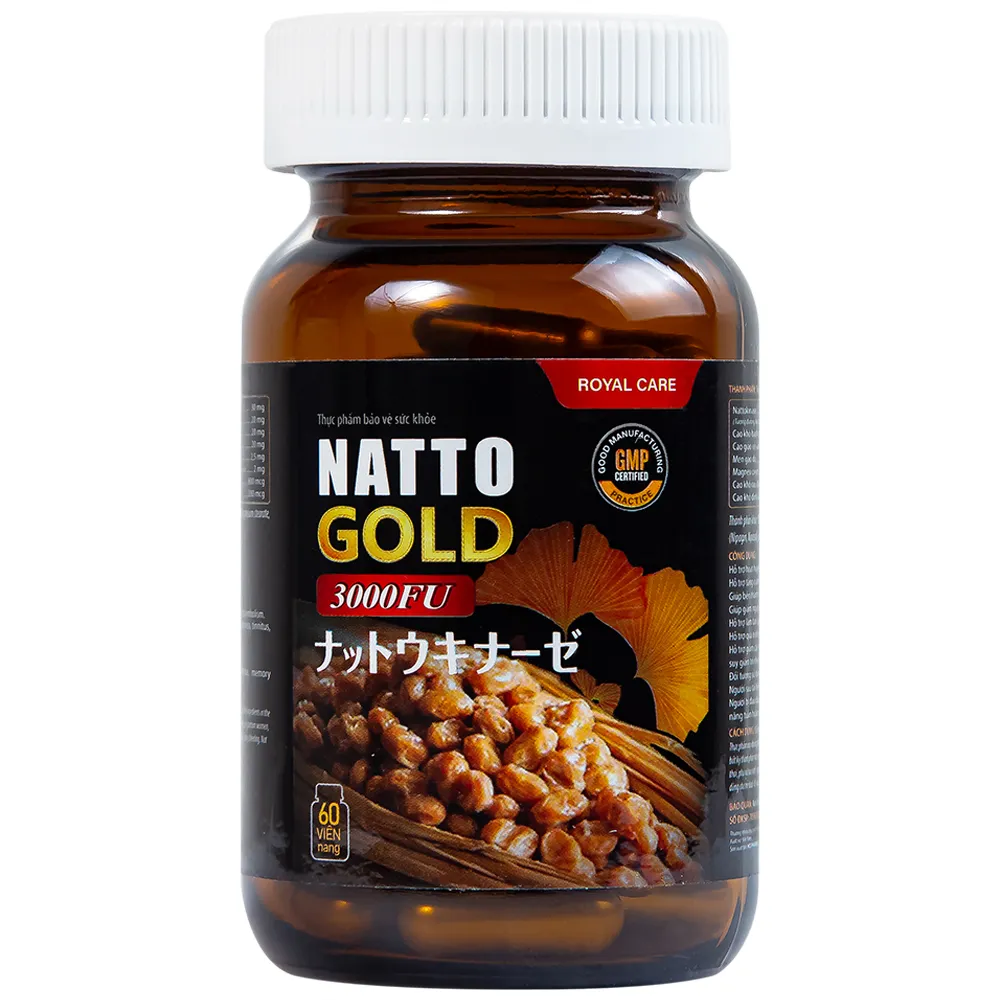 VIÊN UỐNG HỖ TRỢ TĂNG CƯỜNG TUẦN HOÀN NÃO NATTO GOLD 3000FU ROYAL CARE 60V 2
