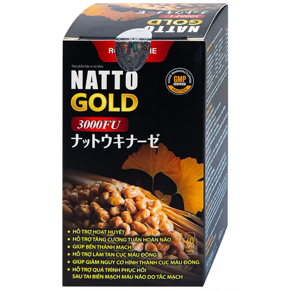 VIÊN UỐNG HỖ TRỢ TĂNG CƯỜNG TUẦN HOÀN NÃO NATTO GOLD 3000FU ROYAL CARE 60V 6