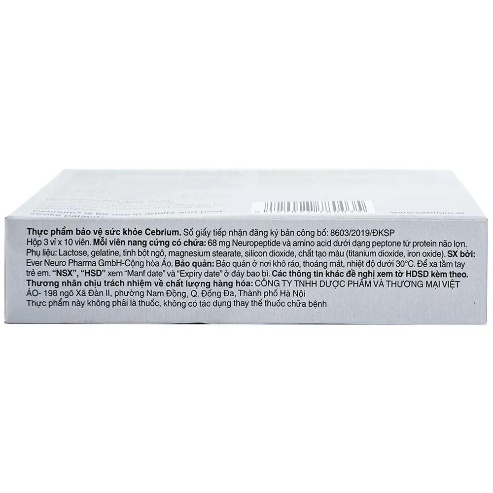 VIÊN UỐNG HỖ TRỢ TĂNG KHẢ NĂNG TẬP TRUNG CEBRIUM EVER PHARMA 3X10 3