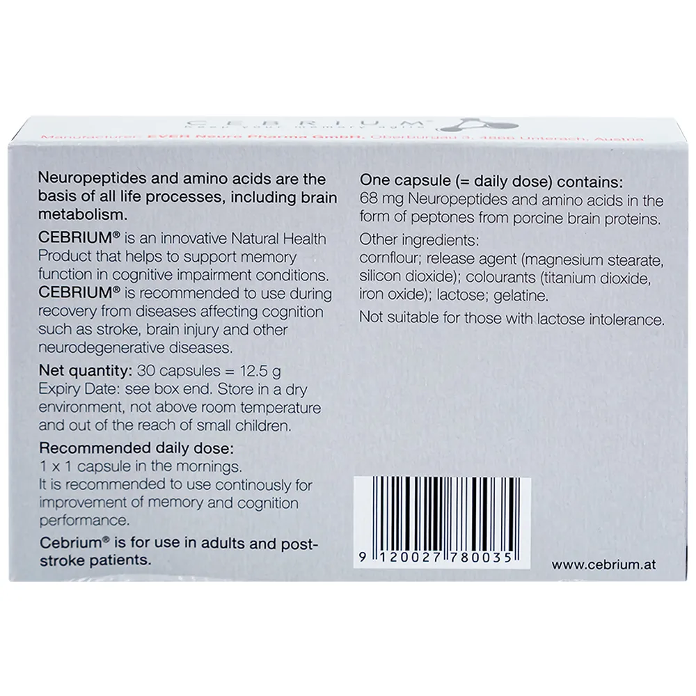 VIÊN UỐNG HỖ TRỢ TĂNG KHẢ NĂNG TẬP TRUNG CEBRIUM EVER PHARMA 3X10 6