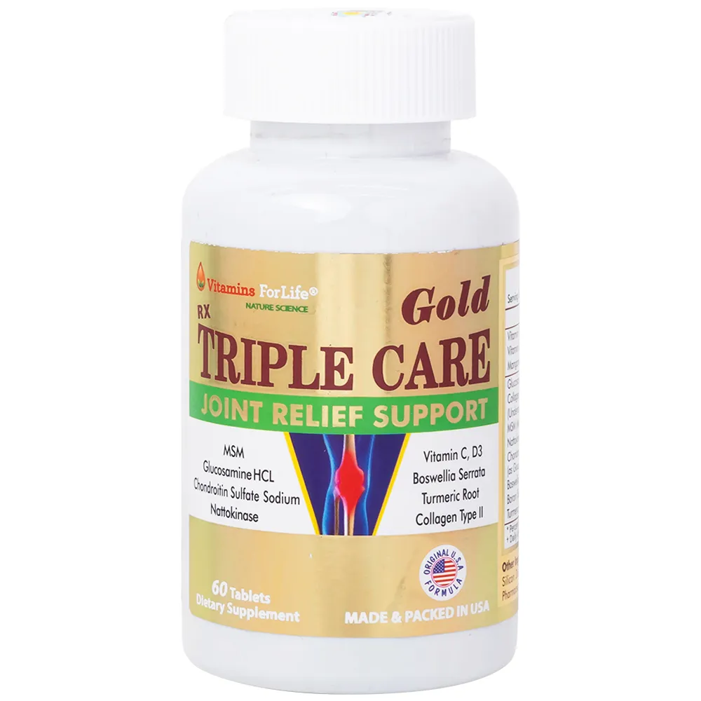 VIÊN UỐNG HỖ TRỢ TĂNG TIẾT DỊCH KHỚP TRIPLE CARE GOLD VITAMINS FOR LIFE 60V 12