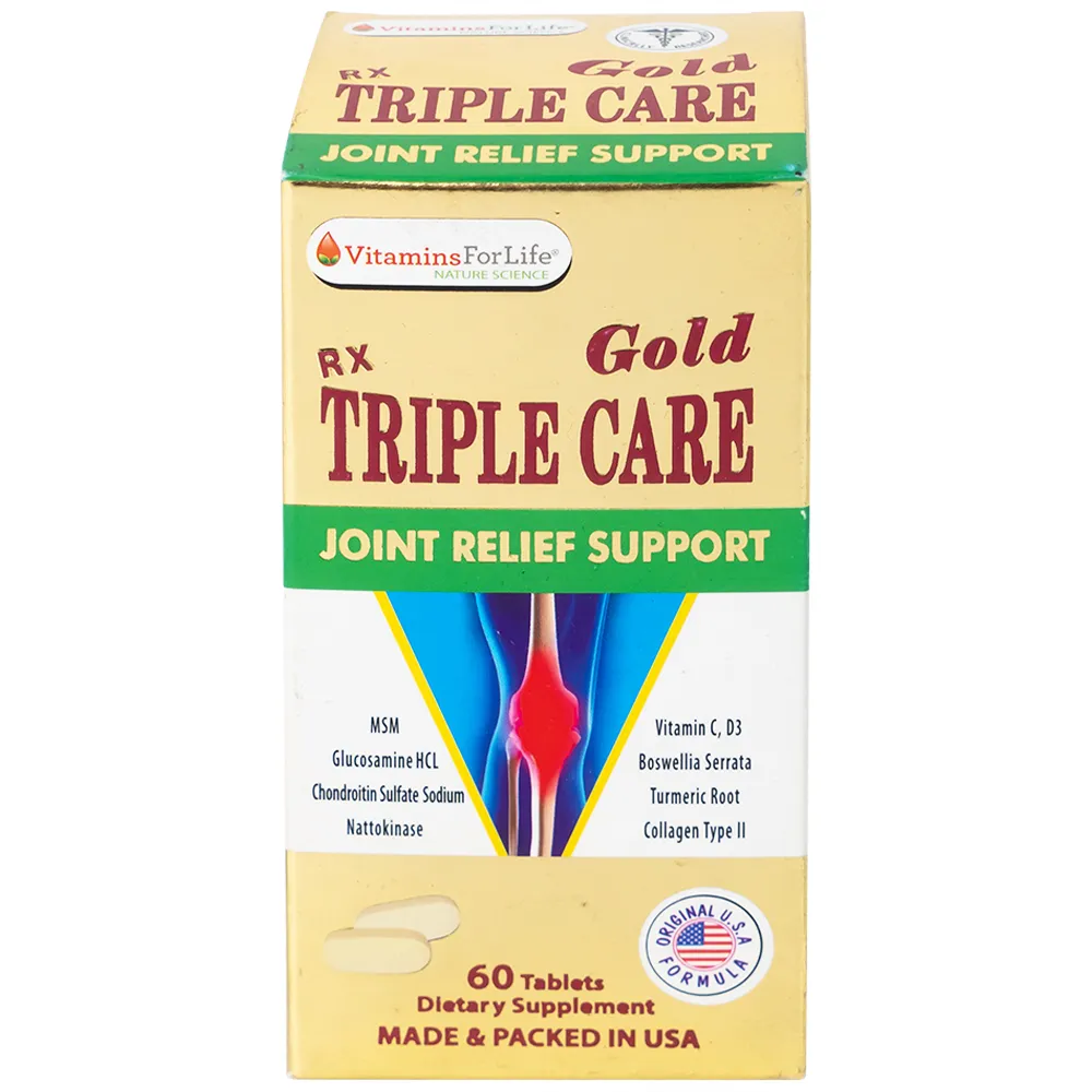 VIÊN UỐNG HỖ TRỢ TĂNG TIẾT DỊCH KHỚP TRIPLE CARE GOLD VITAMINS FOR LIFE 60V 8