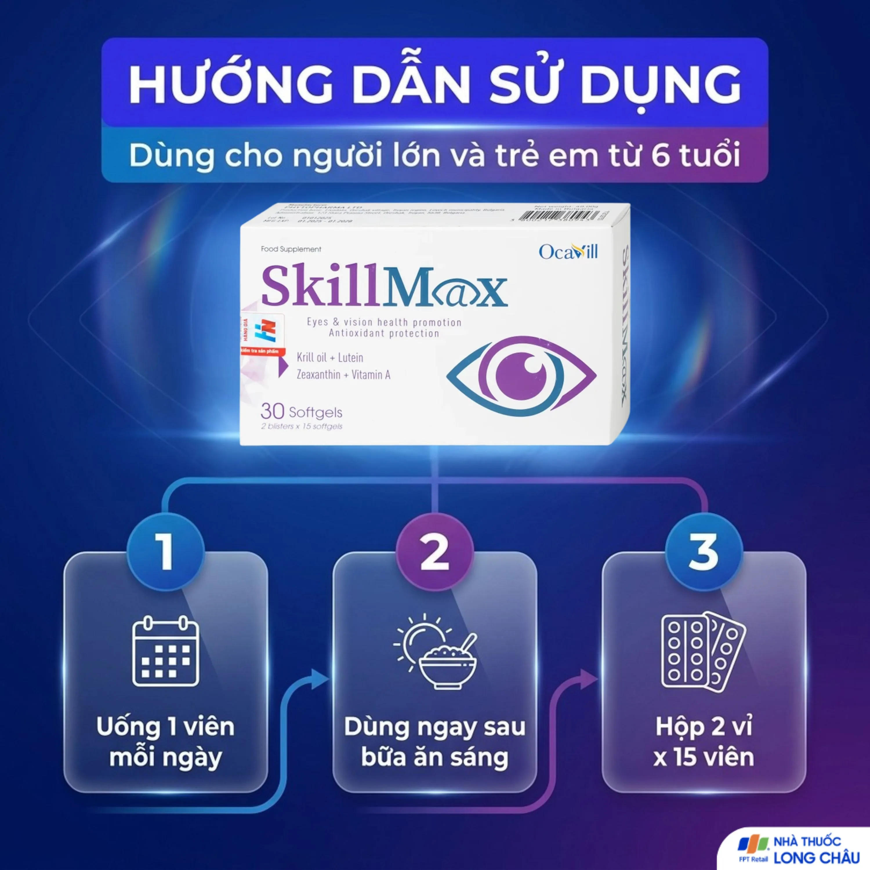 VIÊN UỐNG HỖ TRỢ THỊ LỰC SKILLMAX OCAVILL 2X15 5