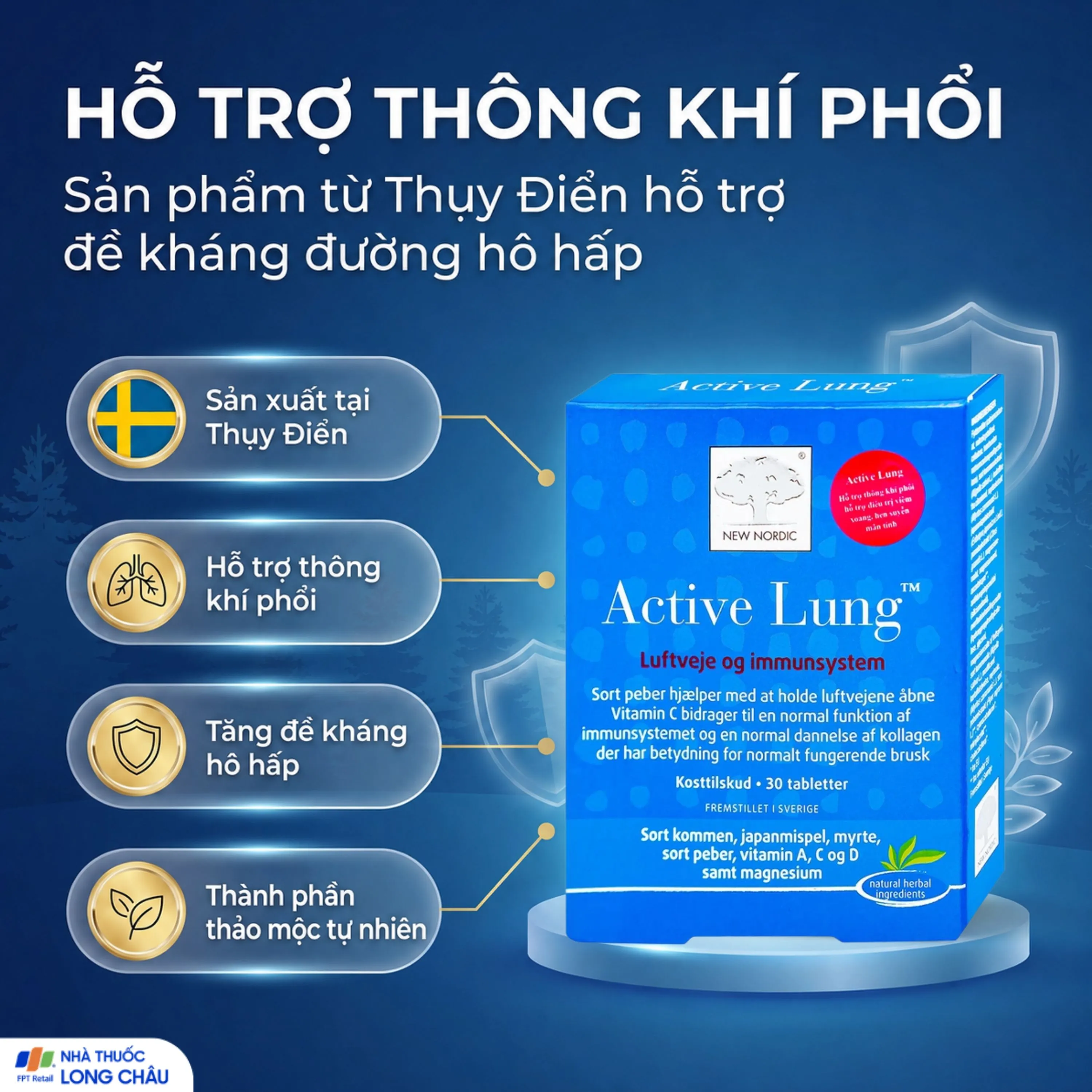 VIÊN UỐNG HỖ TRỢ THÔNG KHÍ PHỔI ACTIVE LUNG NEW NORDIC 2X15 2