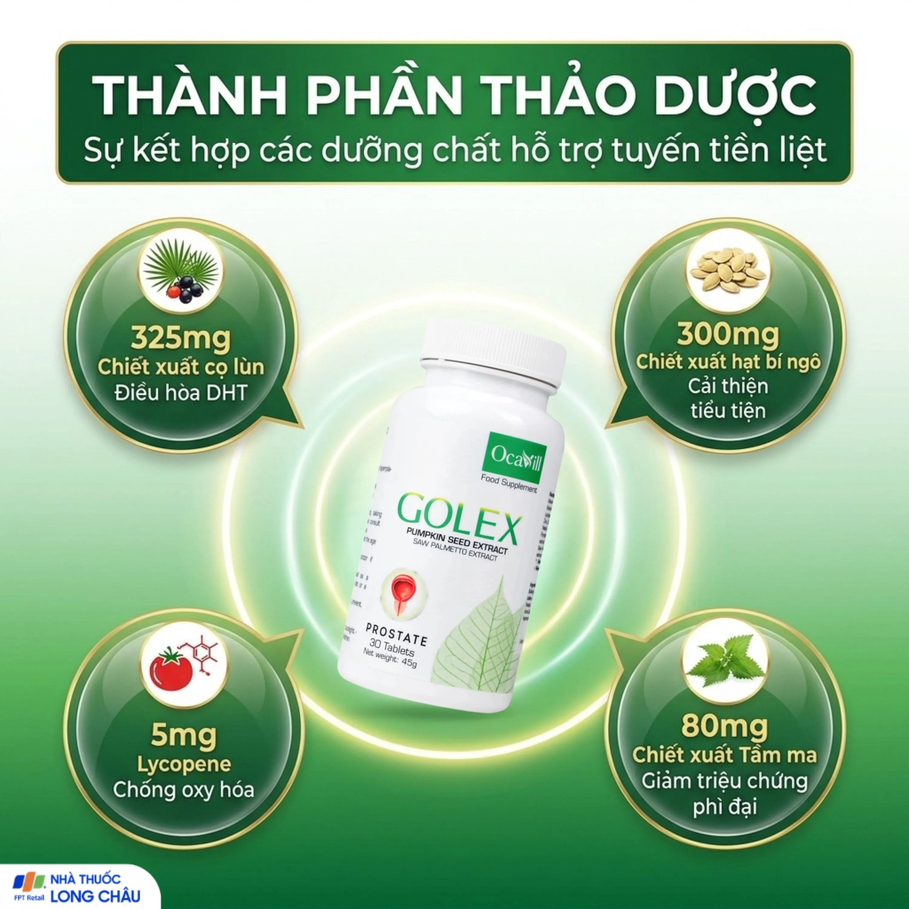 VIÊN UỐNG HỖ TRỢ TIỀN LIỆT TUYẾN - BỔ THẬN GOLEX OCAVILL THE OXFORD 30V 3