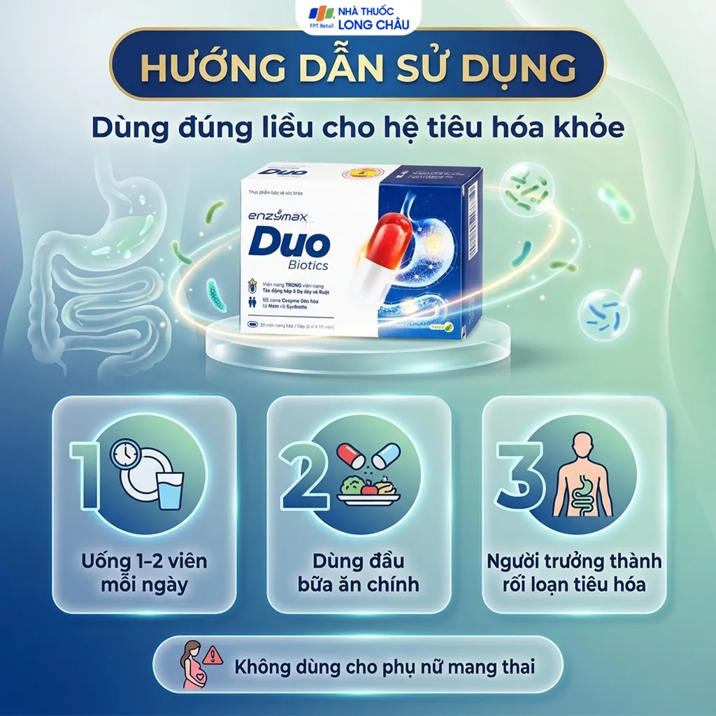 VIÊN UỐNG HỖ TRỢ TIÊU HÓA ENZYMAXDUO BIOTICS MHD 2X10 5