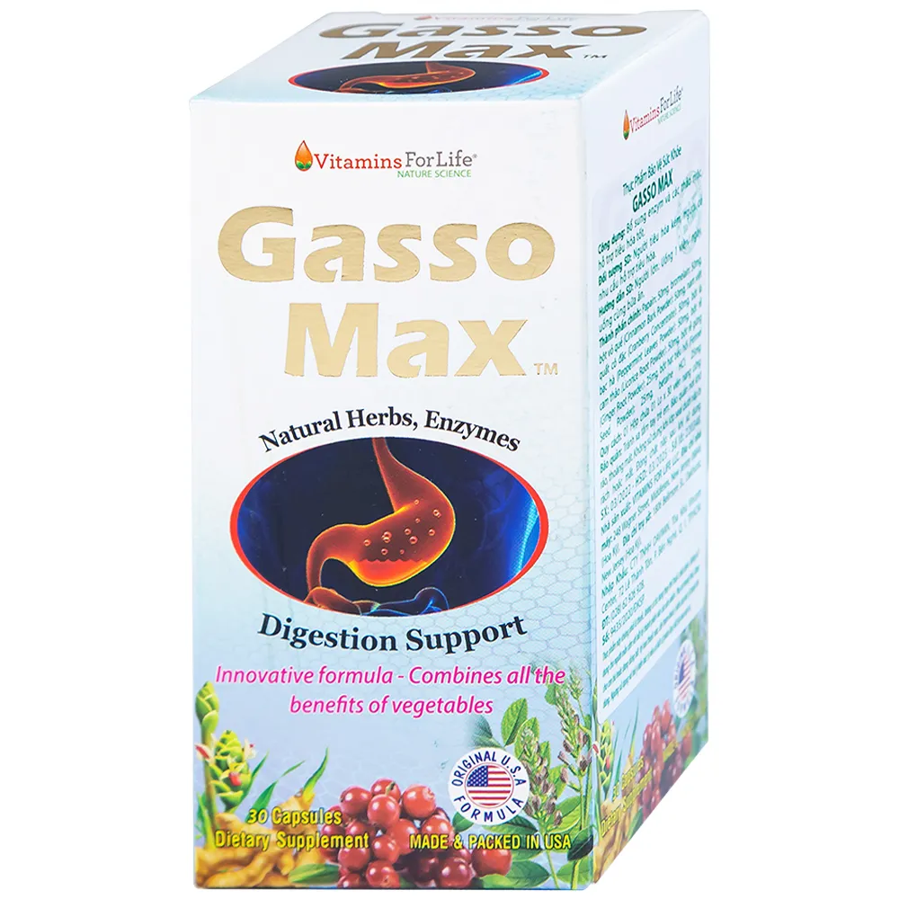 VIÊN UỐNG HỖ TRỢ TIÊU HÓA GASSOMAX VITAMINS FOR LIFE 30V 11