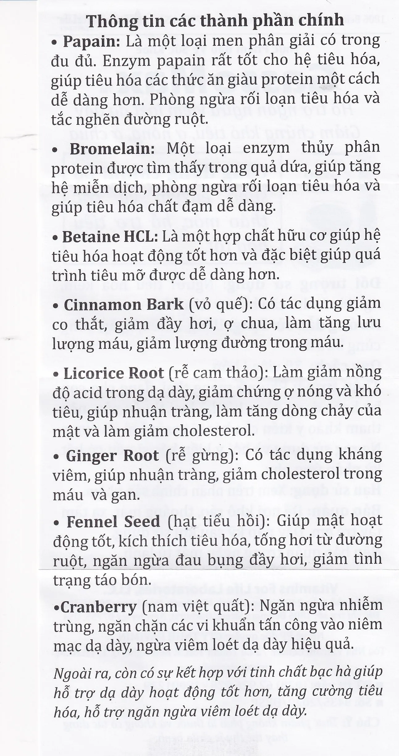 VIÊN UỐNG HỖ TRỢ TIÊU HÓA GASSOMAX VITAMINS FOR LIFE 30V 14