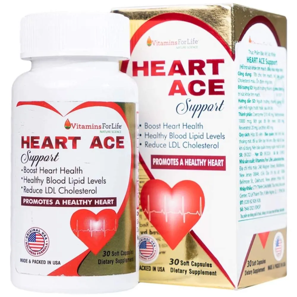 VIÊN UỐNG HỖ TRỢ TIM MẠCH HEART ACE SUPPORT VITAMINS FOR LIFE 30V