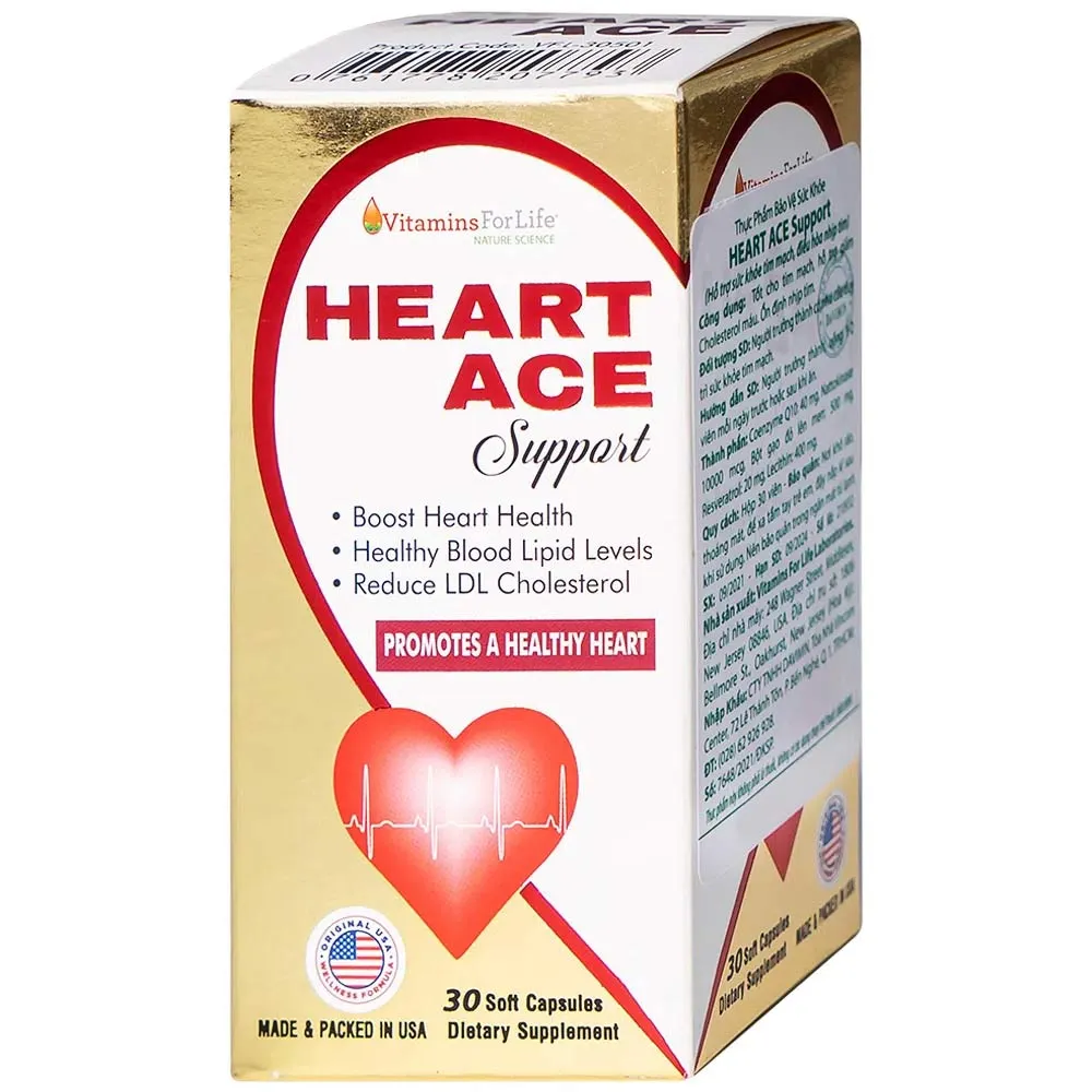 VIÊN UỐNG HỖ TRỢ TIM MẠCH HEART ACE SUPPORT VITAMINS FOR LIFE 30V 12