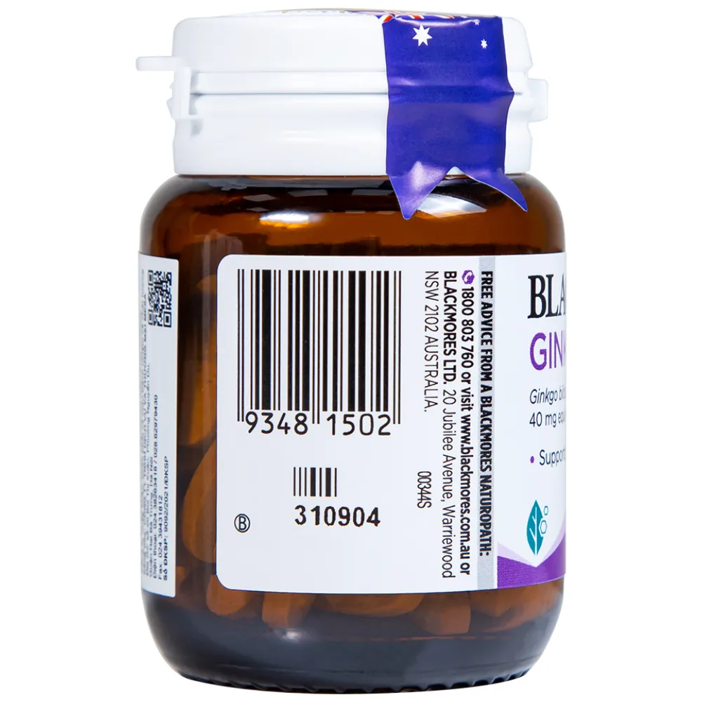 VIÊN UỐNG HỖ TRỢ TUẦN HOÀN MÁU NÃO BLACKMORES GINKGO FORTE 40V 7