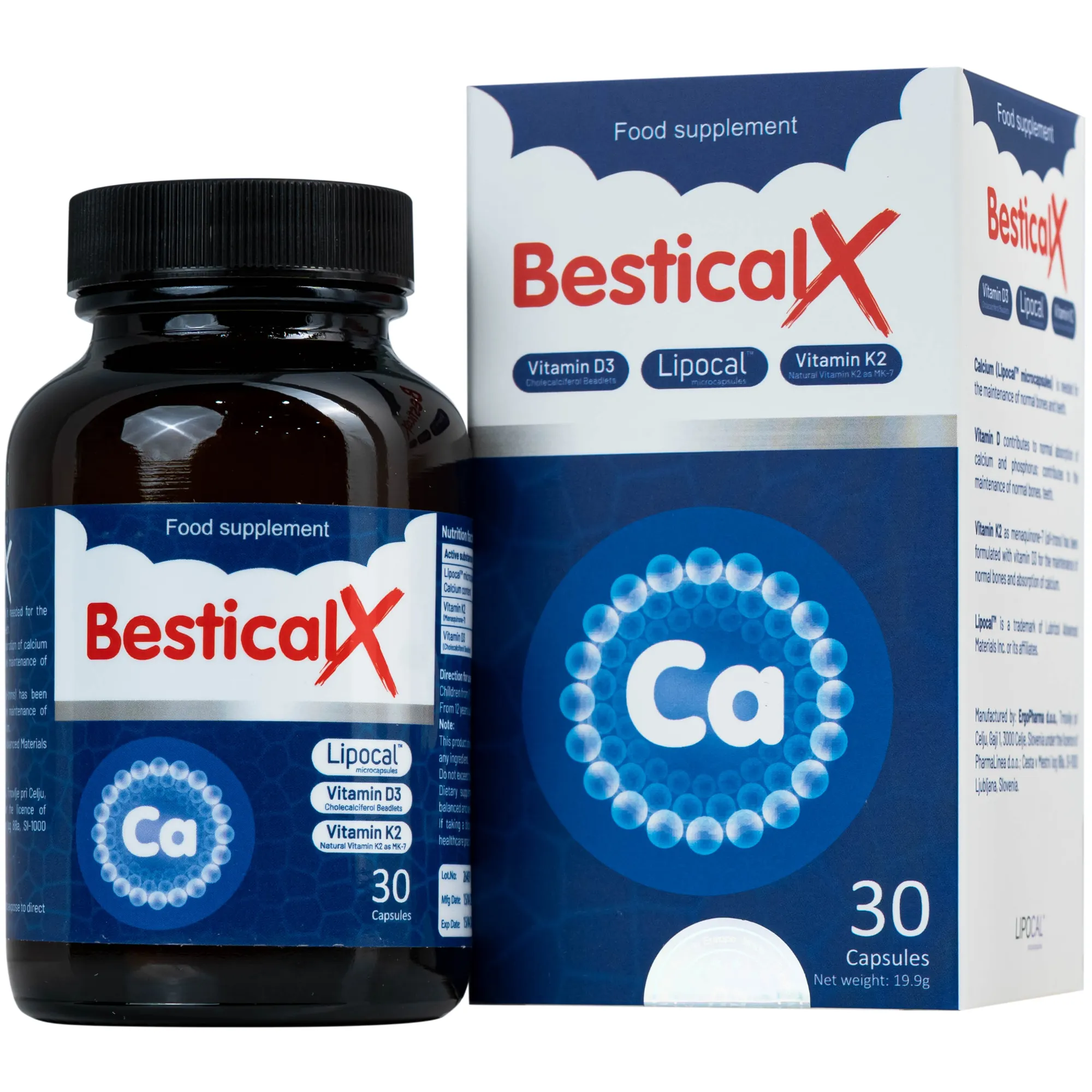 VIÊN UỐNG HỖ TRỢ XƯƠNG, RĂNG CHẮC KHỎE BESTICALX ERGOPHARM 30V