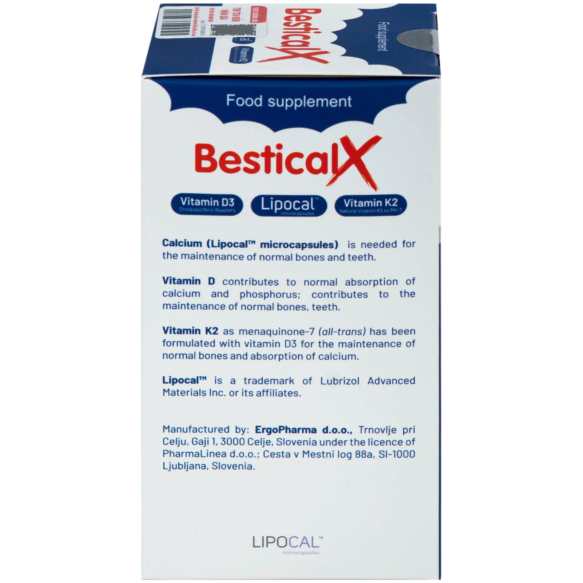 VIÊN UỐNG HỖ TRỢ XƯƠNG, RĂNG CHẮC KHỎE BESTICALX ERGOPHARM 30V 8