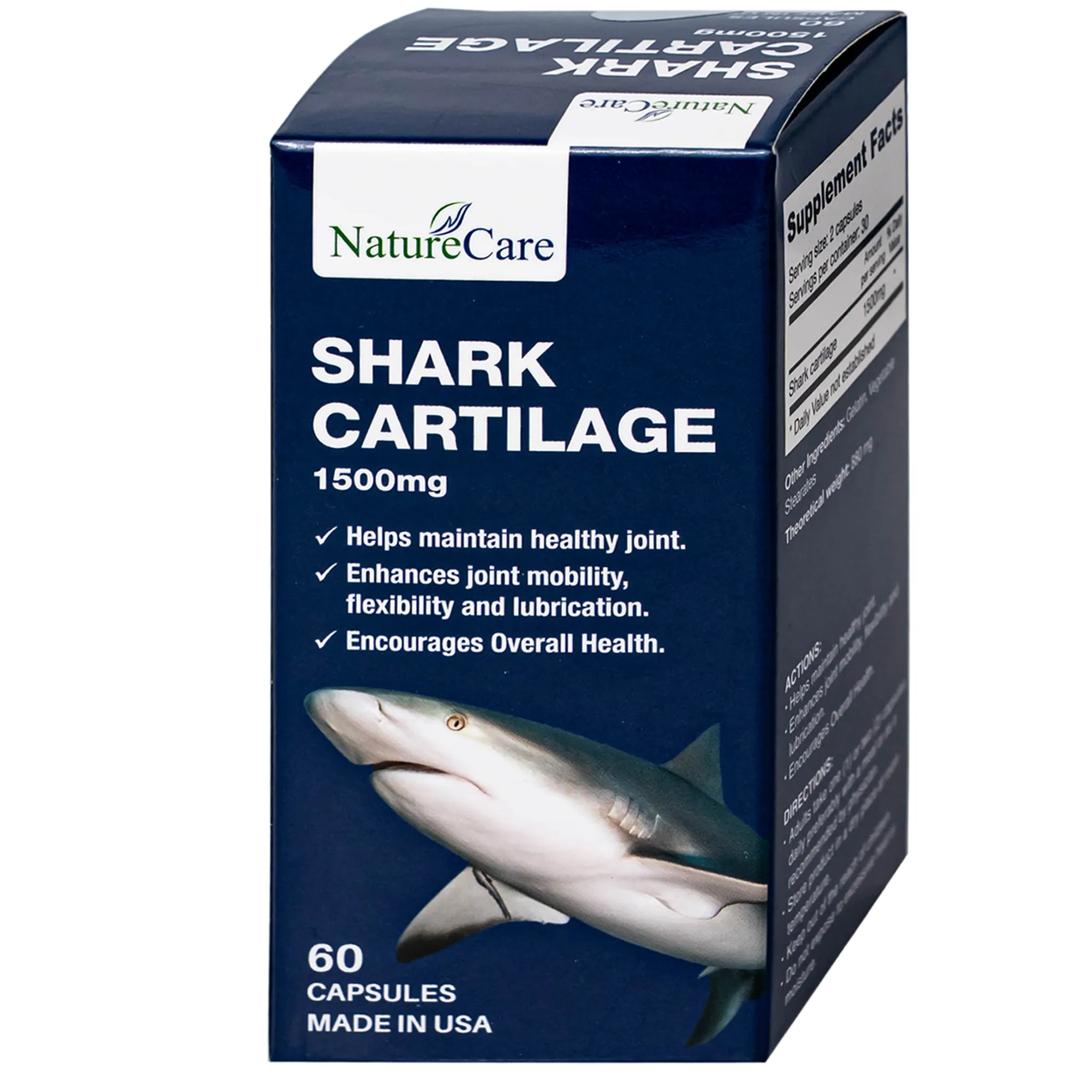 VIÊN UỐNG HỖ TRỢ XƯƠNG KHỚP SHARK CARTILAGE NATURE CARE 60V 8
