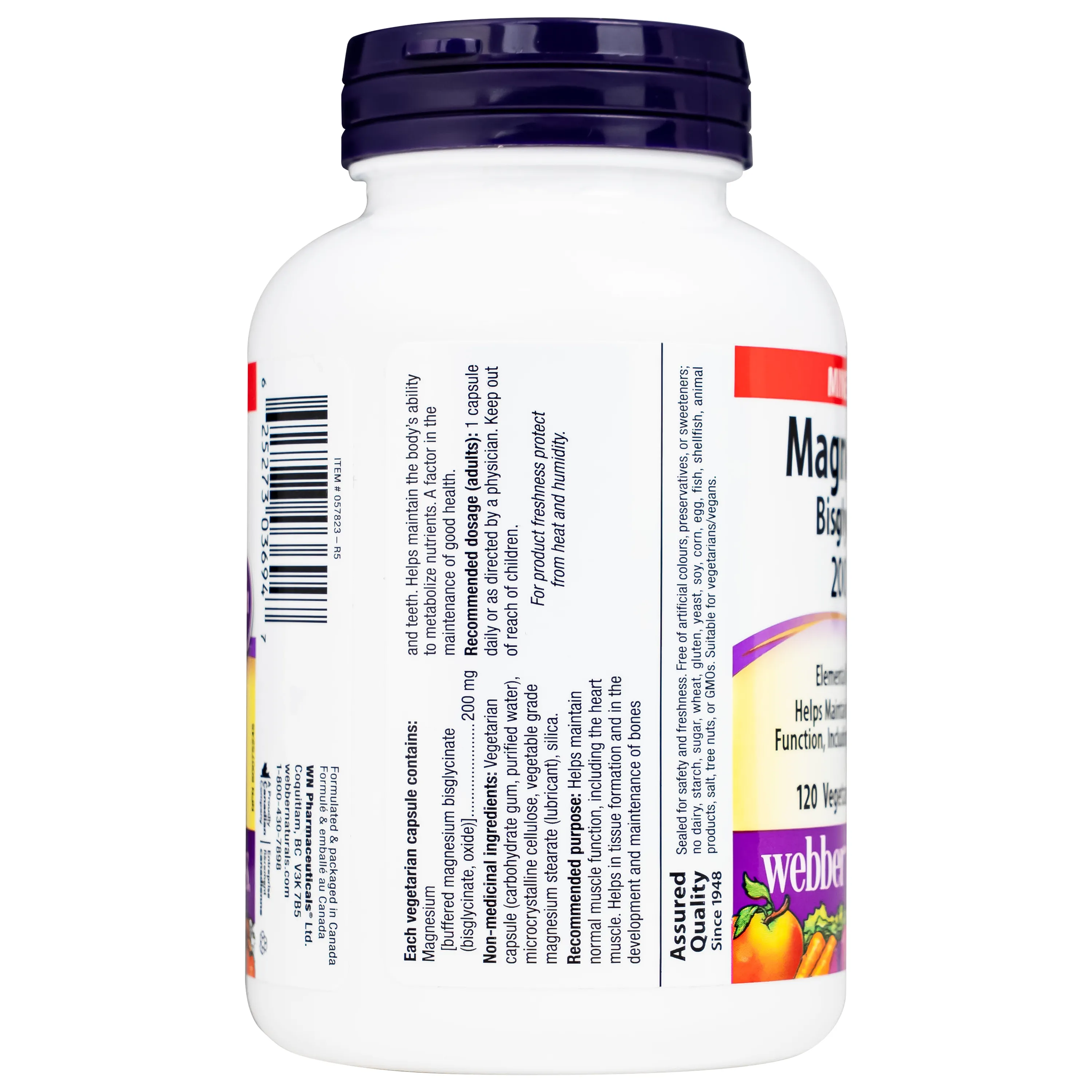 VIÊN UỐNG HỖ TRỢ XƯƠNG RĂNG CHẮC KHỎE MAGNESIUM BISGLYCINATE WEBBER NATURALS 120V 8