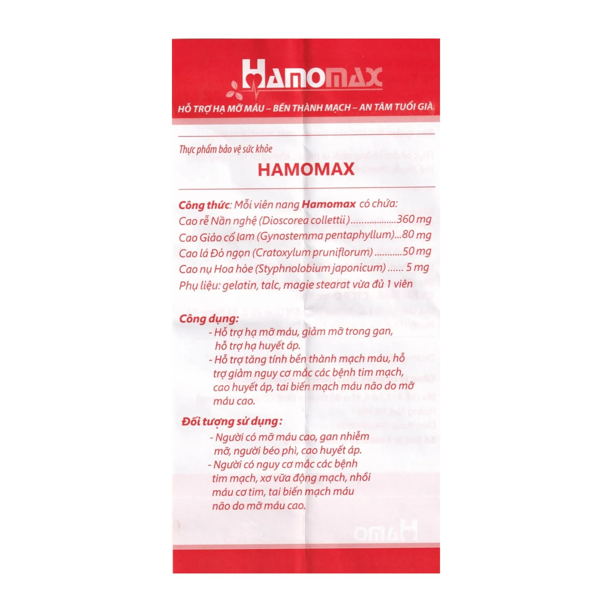 Viên uống Hamomax - Hỗ trợ hạ mỡ máu, bền thành mạch (30 viên) 8