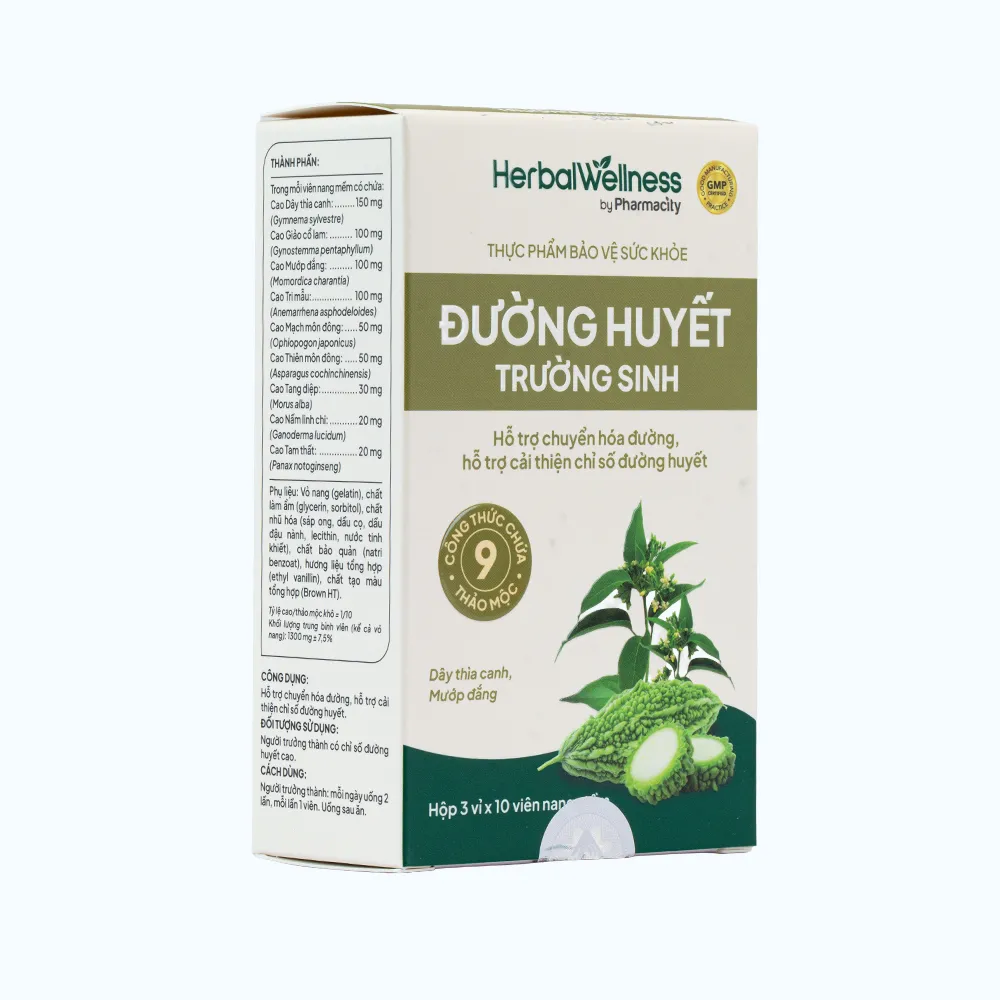 Viên uống Herbal Wellness Đường Huyết Trường Sinh hỗ trợ chuyển hóa đường (Hộp 30 viên) 3