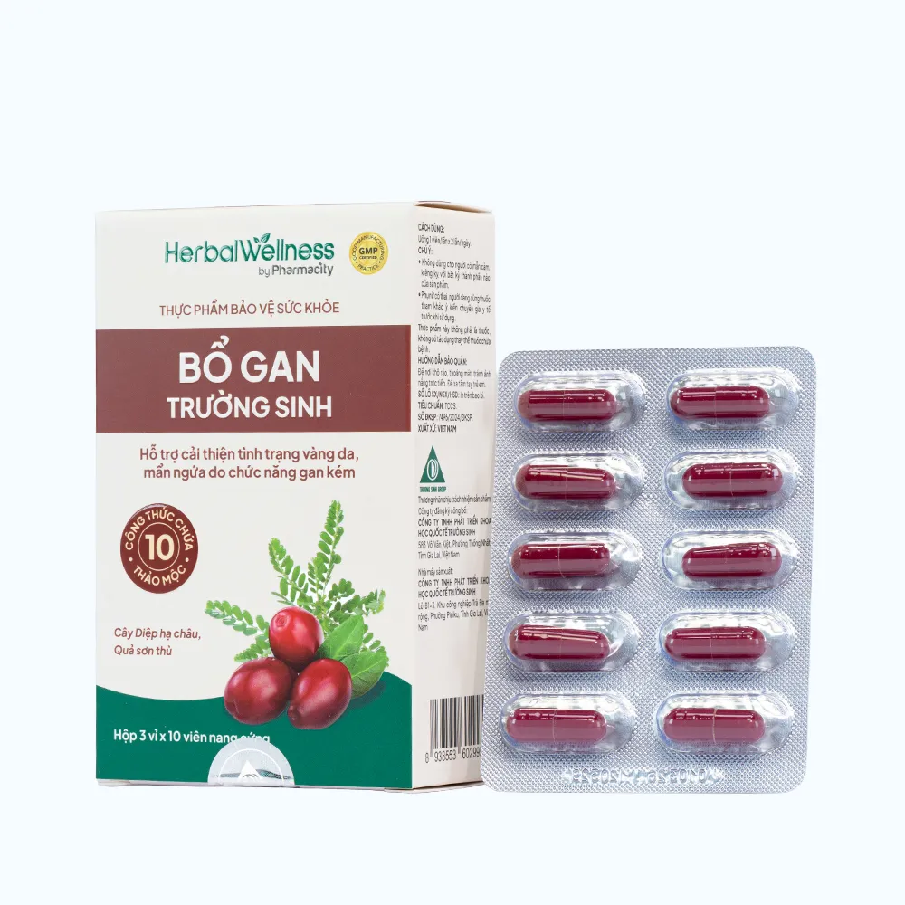 Viên uống Herbal Wellness Bổ Gan Trường Sinh hỗ trợ cải thiện chức năng gan (Hộp 30 viên) 2
