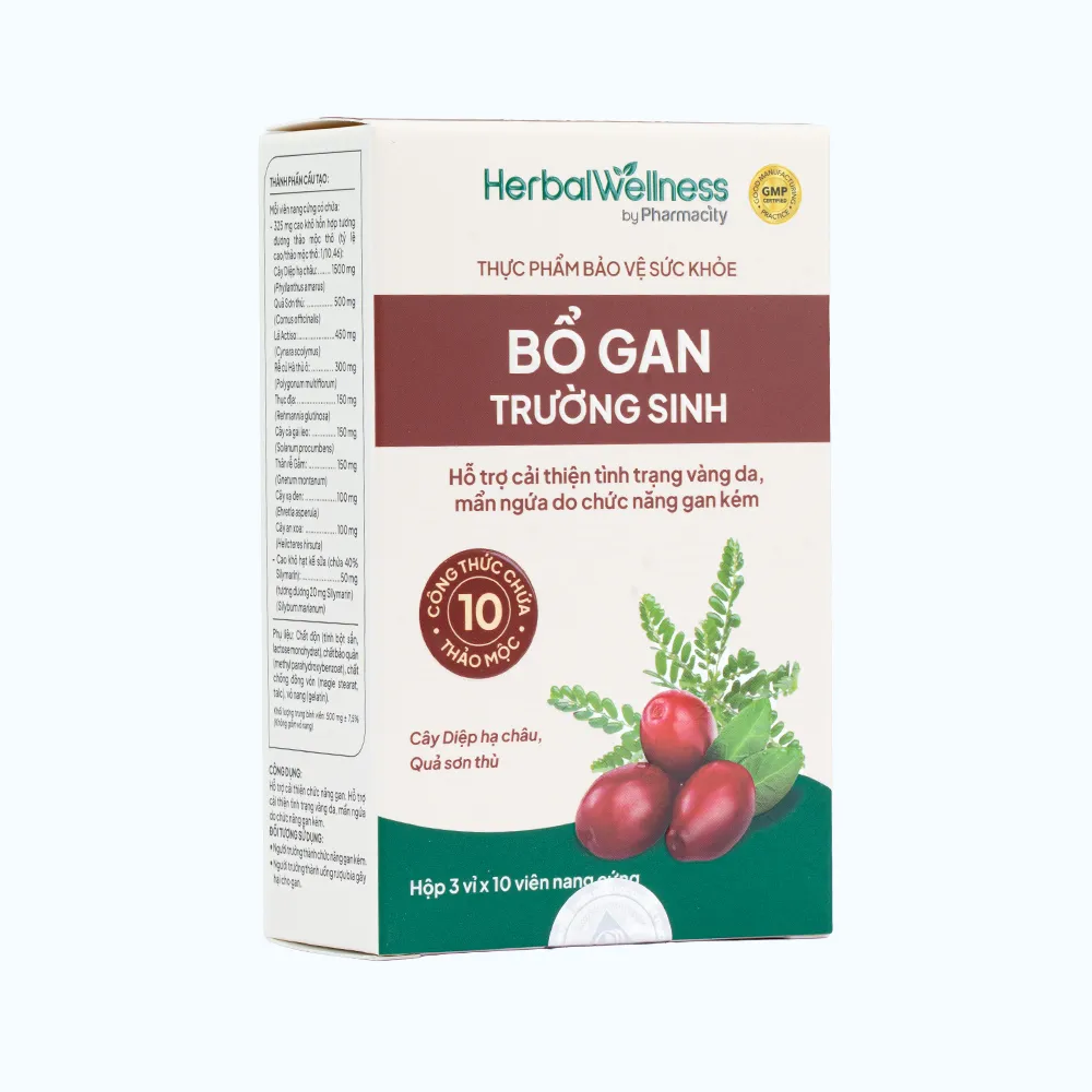 Viên uống Herbal Wellness Bổ Gan Trường Sinh hỗ trợ cải thiện chức năng gan (Hộp 30 viên) 4