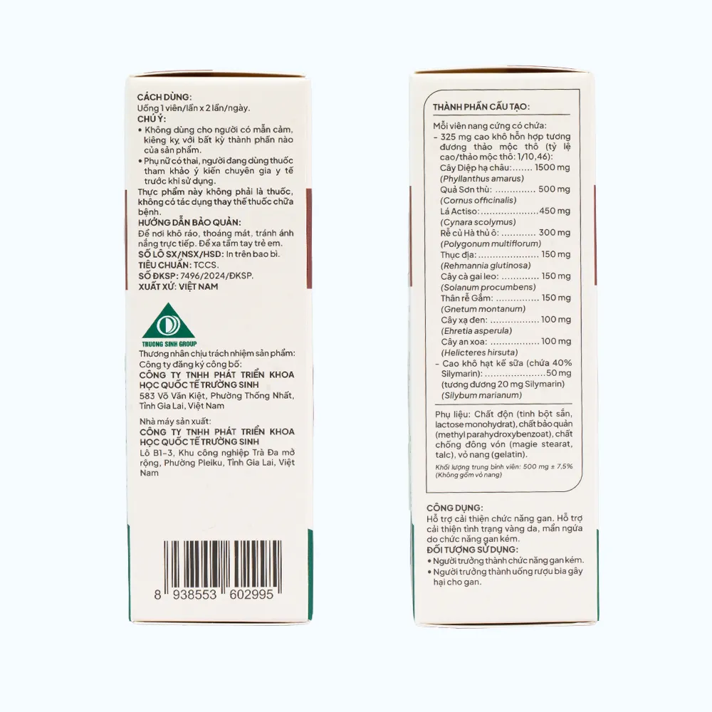Viên uống Herbal Wellness Bổ Gan Trường Sinh hỗ trợ cải thiện chức năng gan (Hộp 30 viên) 5