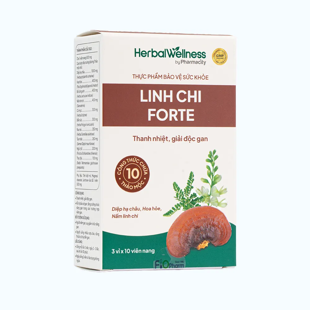 Viên uống Herbal Wellness Linh Chi Forte hỗ trợ thanh nhiệt, tăng cường chức năng gan (Hộp 30 viên) 4