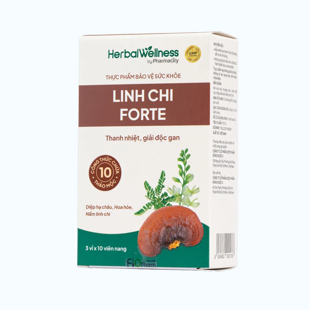 Viên uống Herbal Wellness Linh Chi Forte hỗ trợ thanh nhiệt, tăng cường chức năng gan (Hộp 30 viên) 5