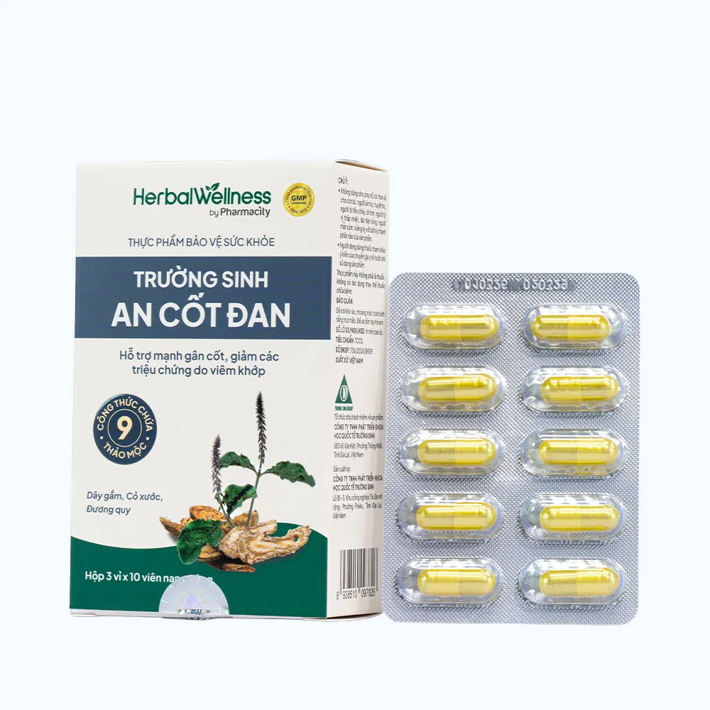 Viên uống Herbal Wellness Trường Sinh An Cốt Đan hỗ trợ giảm triệu chứng do viêm khớp (Hộp 30 viên) 2