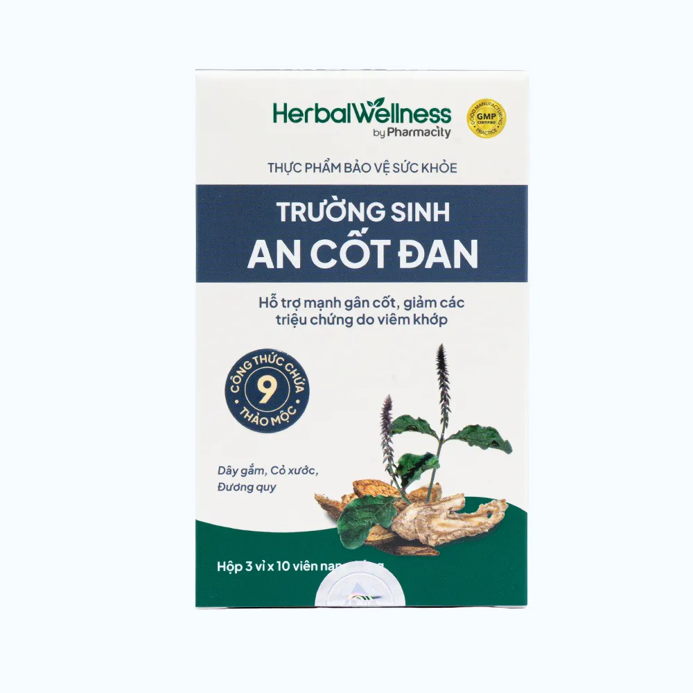 Viên uống Herbal Wellness Trường Sinh An Cốt Đan hỗ trợ giảm triệu chứng do viêm khớp (Hộp 30 viên) 3
