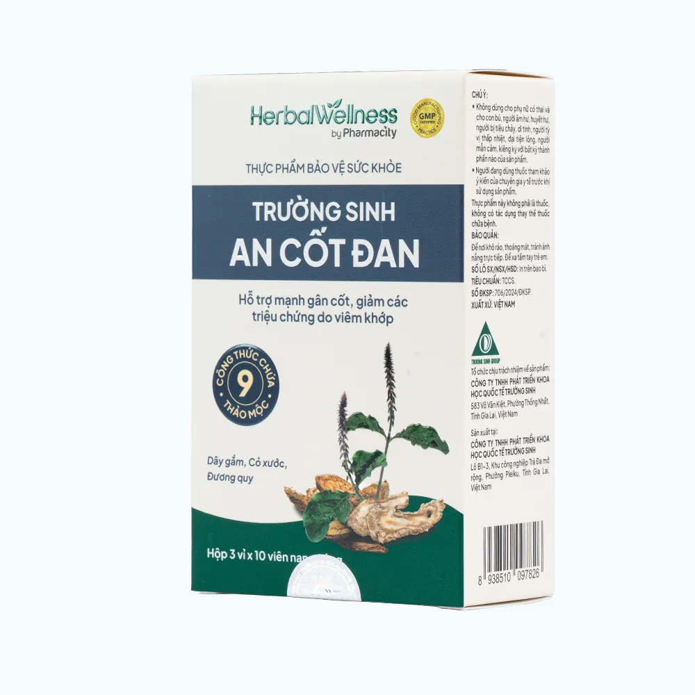 Viên uống Herbal Wellness Trường Sinh An Cốt Đan hỗ trợ giảm triệu chứng do viêm khớp (Hộp 30 viên) 5