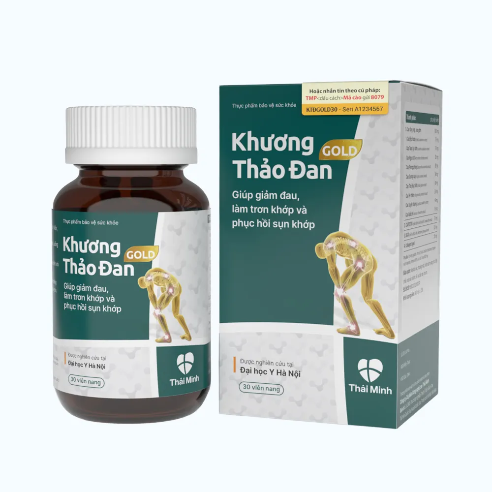 Viên uống Khương Thảo Đan Gold (Hộp 30 viên) giúp phục hồi sụn khớp