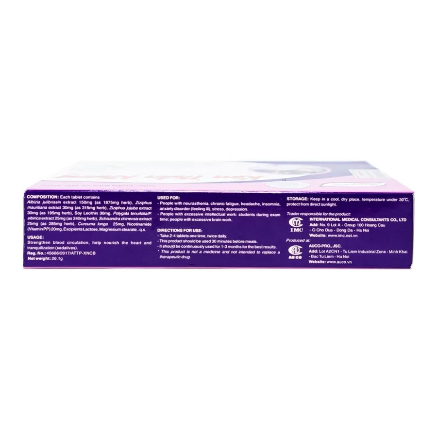 Viên uống Kim Thần Khang Á Âu tăng cường lưu thông máu, giúp dưỡng tâm, an thần (3 vỉ x 10 viên) 3