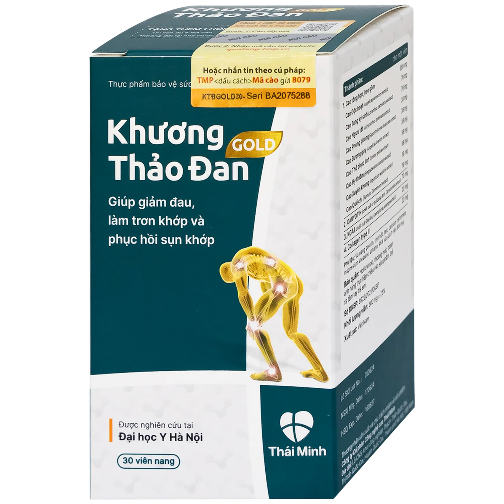 VIÊN UỐNG LÀM TRƠN KHỚP KHƯƠNG THẢO ĐAN GOLD 30V 3