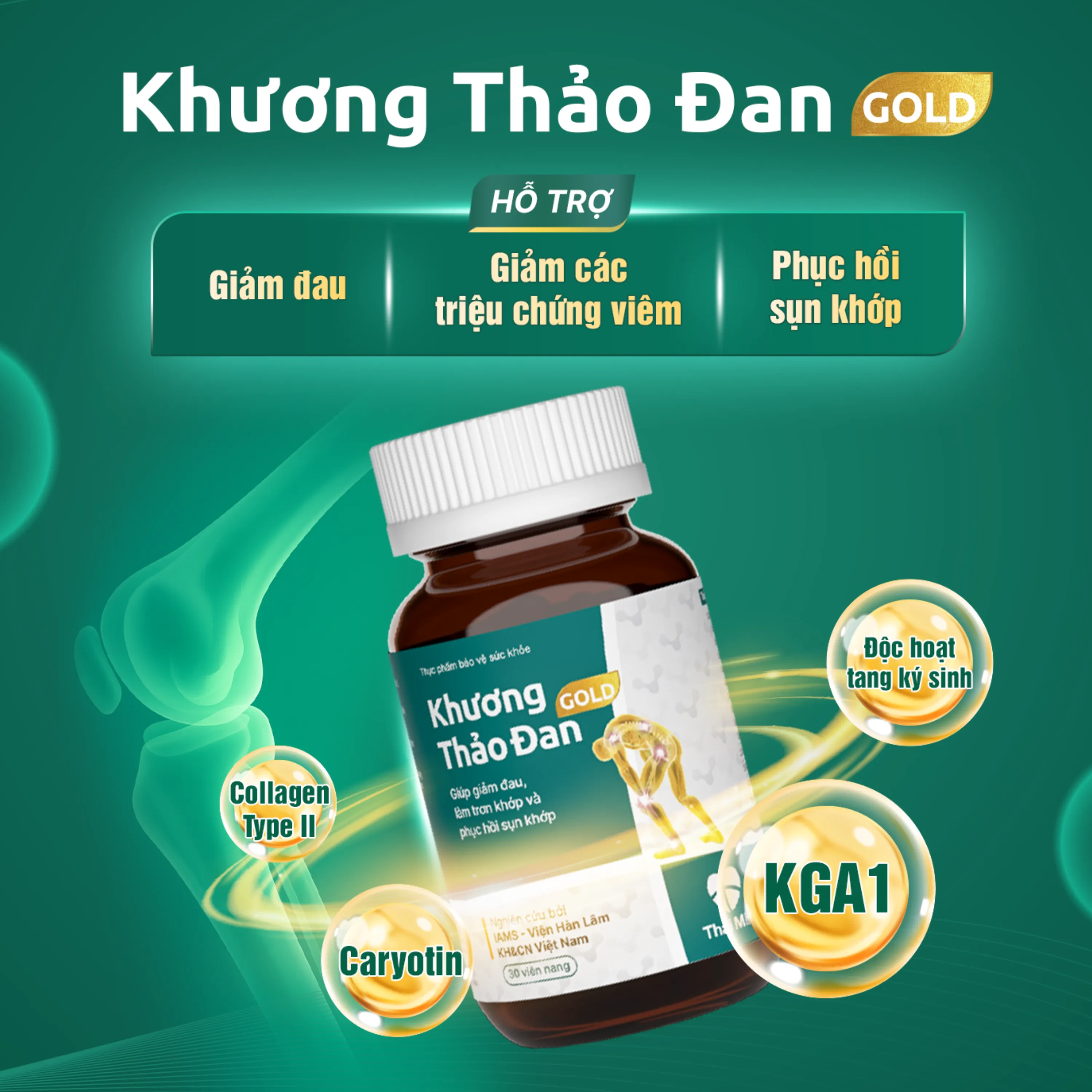 VIÊN UỐNG LÀM TRƠN KHỚP KHƯƠNG THẢO ĐAN GOLD 120V 2