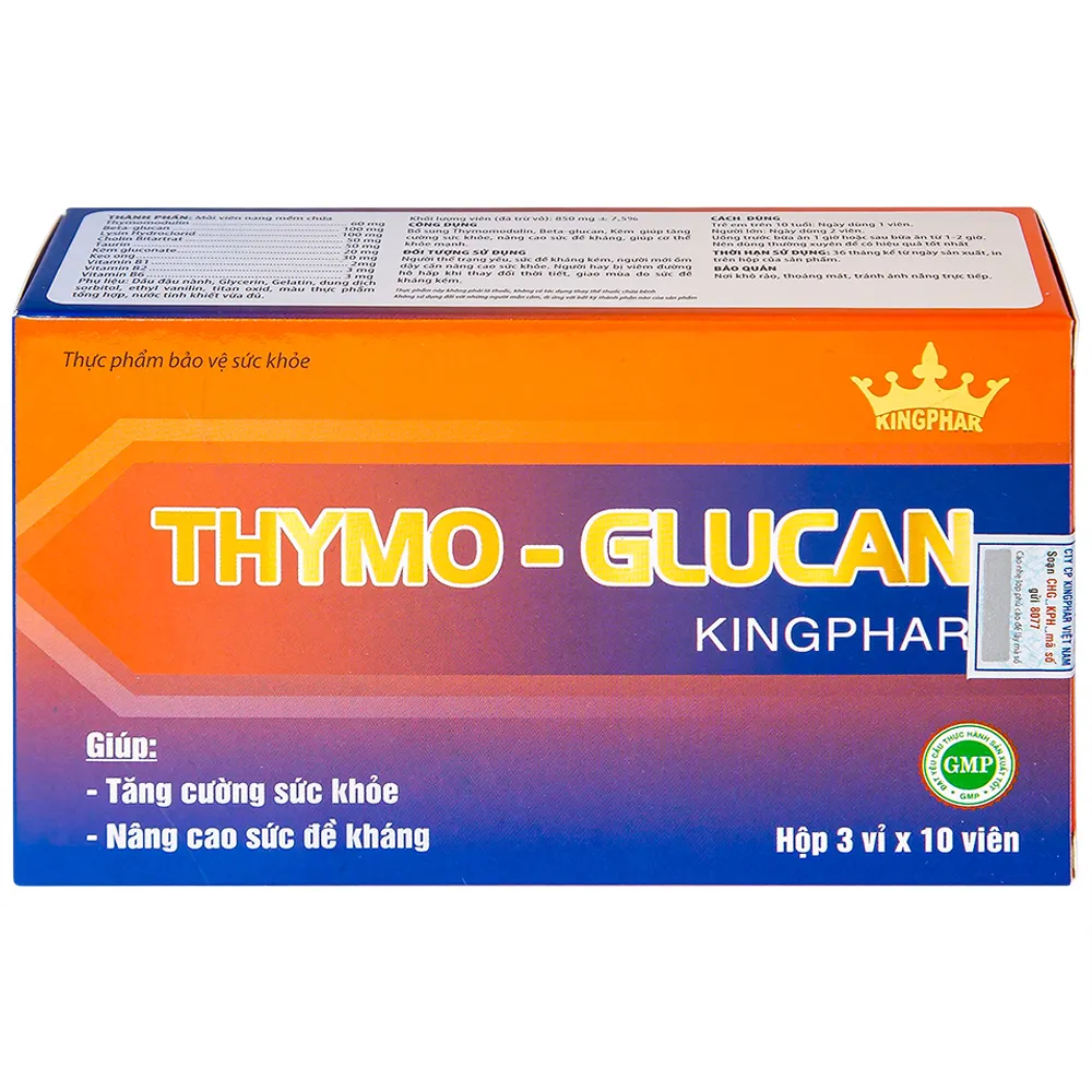 VIÊN UỐNG NÂNG CAO SỨC ĐỀ KHÁNG THYMO-GLUCAN KINGPHAR 3X10 7