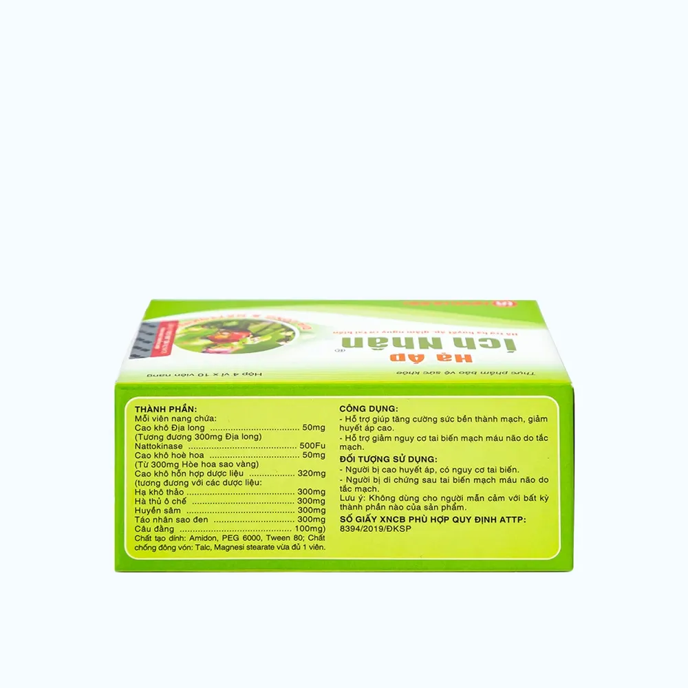 Viên uống Nam Dược Hạ Áp Ích Nhân (Hộp 40 viên) hỗ trợ ổn định huyết áp 2