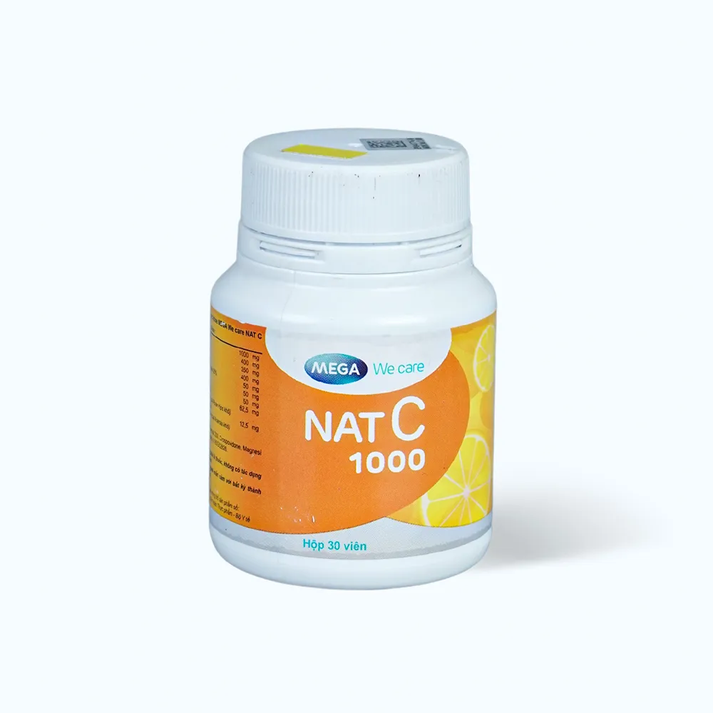 Viên uống NAT C 1000 (lọ 30 viên) giúp bổ sung vitamin C, tăng đề kháng
