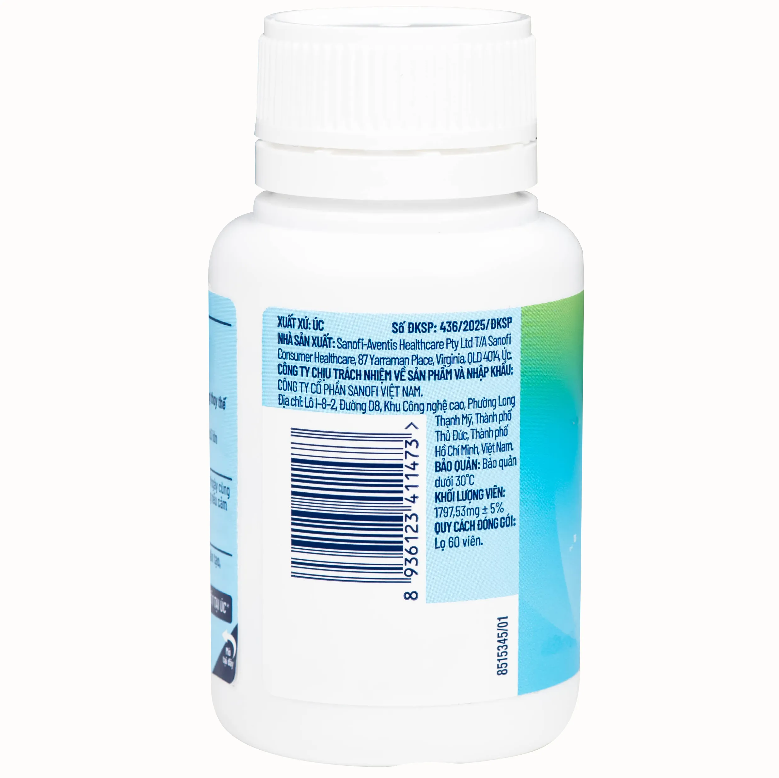 VIÊN UỐNG OSTELIN CALCIUM & VITAMIN D3 SANOFI 60V 3