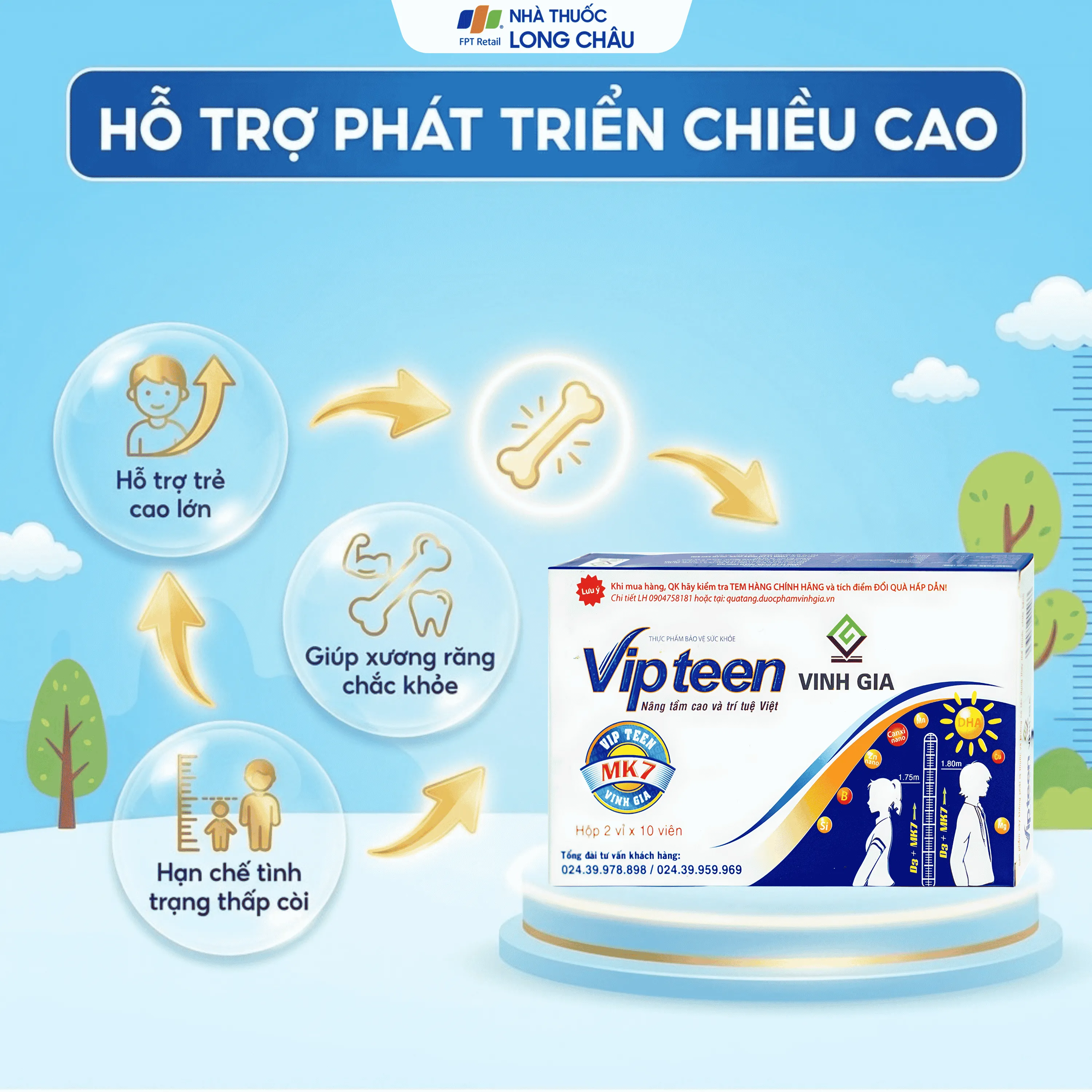 VIÊN UỐNG PHÁT TRIỂN CHIỀU CAO VIPTEEN VINH GIA 2X10 2
