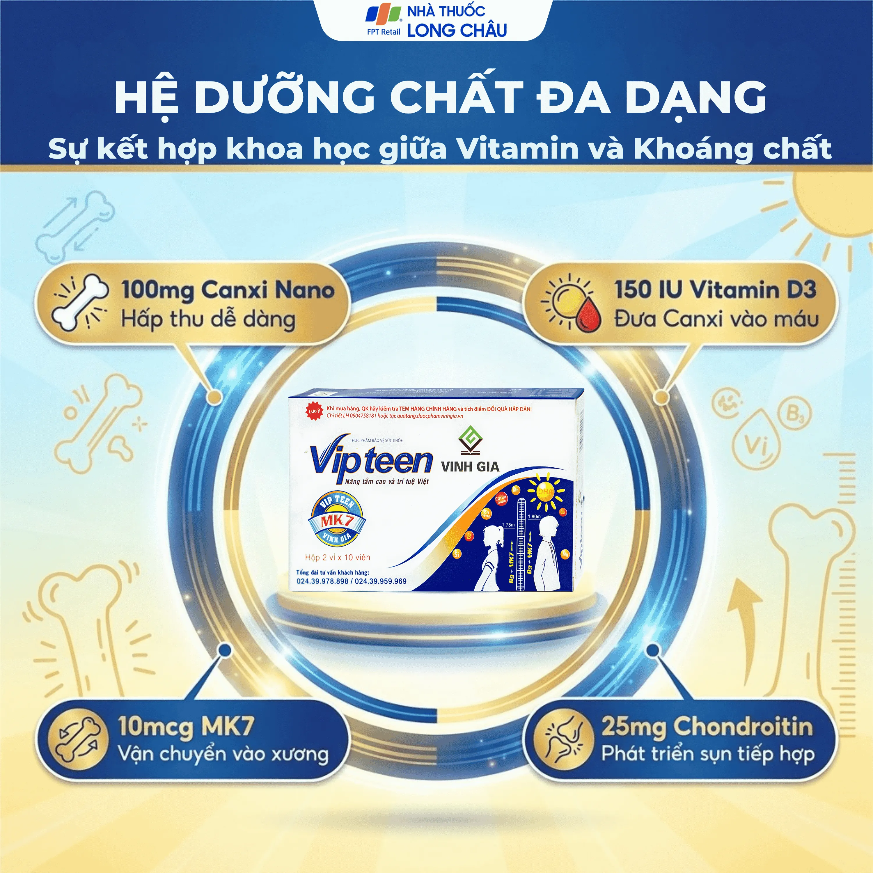 VIÊN UỐNG PHÁT TRIỂN CHIỀU CAO VIPTEEN VINH GIA 2X10 3