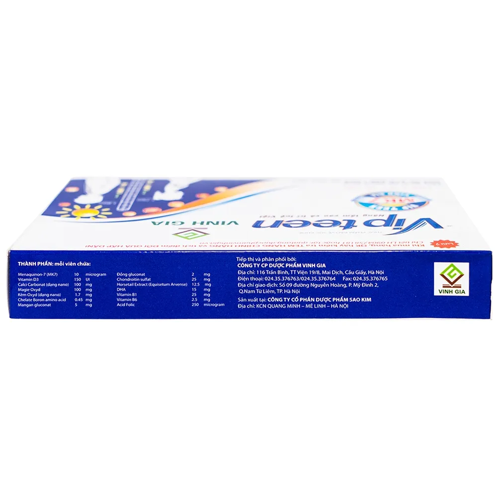 VIÊN UỐNG PHÁT TRIỂN CHIỀU CAO VIPTEEN VINH GIA 2X10 6