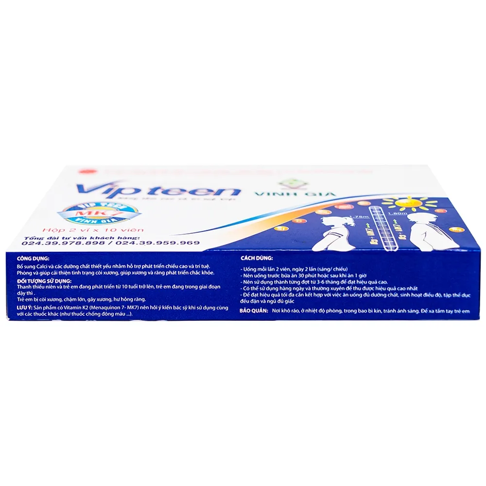 VIÊN UỐNG PHÁT TRIỂN CHIỀU CAO VIPTEEN VINH GIA 2X10 7