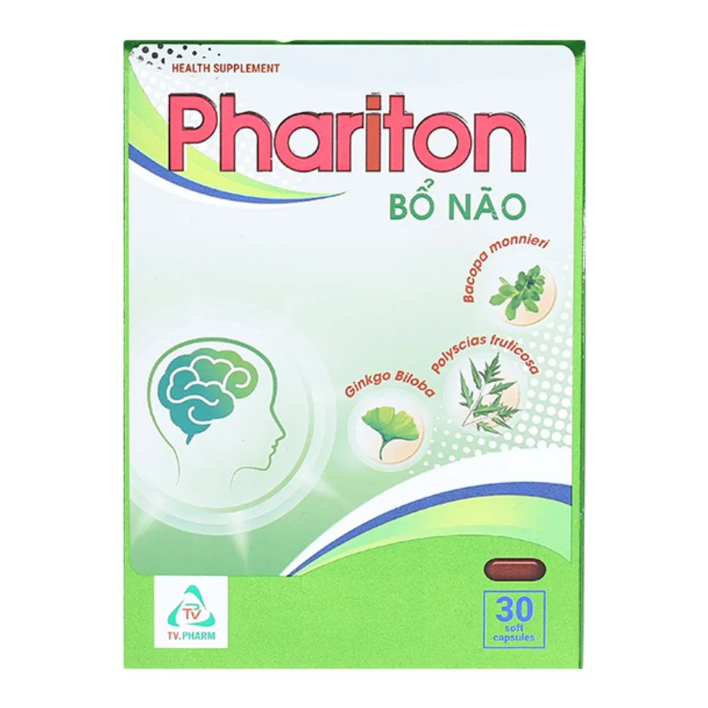 Viên uống Phariton Bổ Não hỗ trợ giảm triệu chứng suy giảm trí nhớ (Hộp 30 viên) 2